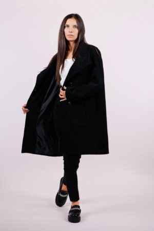 CAPPOTTO Doppiopetto con abbottonatura doppia e collo a stelo