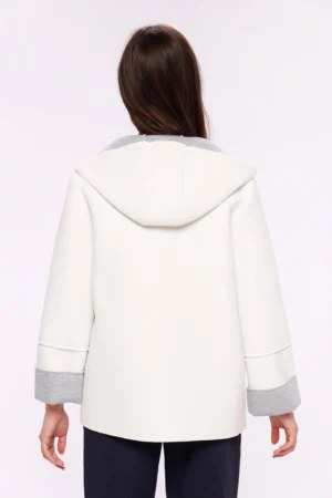 CAPPOTTO corto con cappuccio e interno grigio