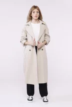 TRENCH lungo doppiopetto con manica risvoltabile e aletta interna con bottone di aggancio ONEWORLD HYBRID