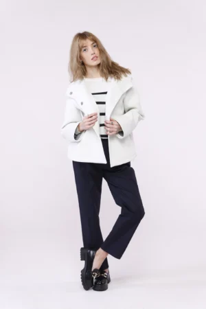 CAPPOTTO Softshell corto con bottoncini interni di chiusura cappuccio e tasche diagonali ONEWORLD HYBRID