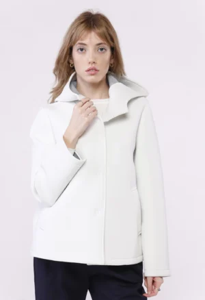 CAPPOTTO Softshell corto con bottoncini interni di chiusura cappuccio e tasche diagonali