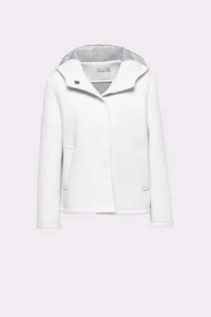 CAPPOTTO Softshell corto con bottoncini interni di chiusura cappuccio e tasche diagonali