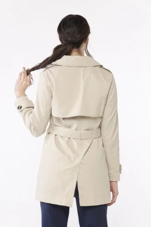 GIACCA trench monopetto con cintura tasche diagonali e collo reverse