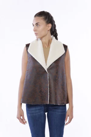 GILET caldo, di tendenza con collo reverese e interno teddy