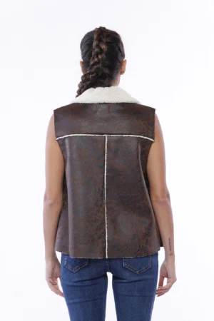 GILET caldo, di tendenza con collo reverese e interno teddy