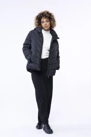 GIUBBOTTO Piumino corto con chiusura a cerniera e cappuccio removibile ONEWORLD HYBRID