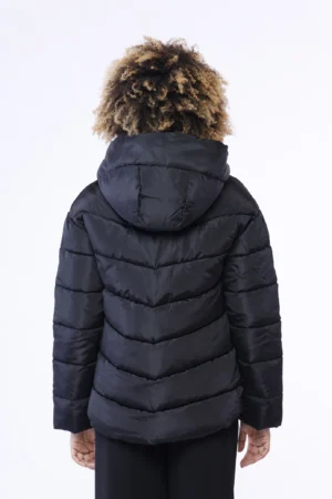 GIUBBOTTO Piumino corto con chiusura a cerniera e cappuccio removibile