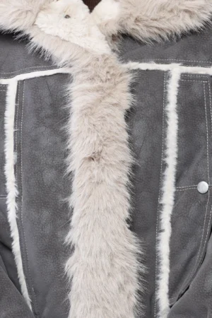 GIUBBOTTO morbida e scamosciata di tendenza con interno in teddy e comode tasche laterali