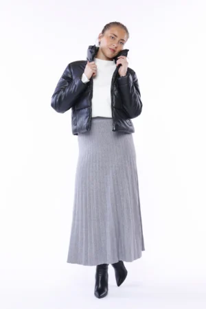 GIUBBOTTO piumino corto trapuntato lucido con chiusura a zip ONEWORLD HYBRID