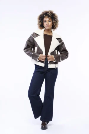 GIACCA corta con interno in teddy tasche laterali e collo reverse ONEWORLD HYBRID