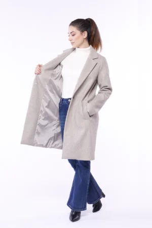 CAPPOTTO lungo con collo reverse e tasche verticali
