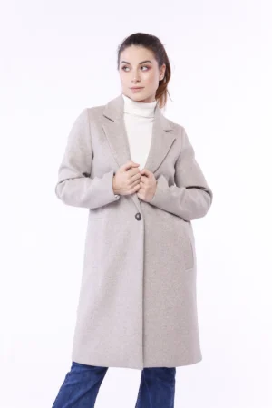 CAPPOTTO lungo con collo reverse e tasche verticali