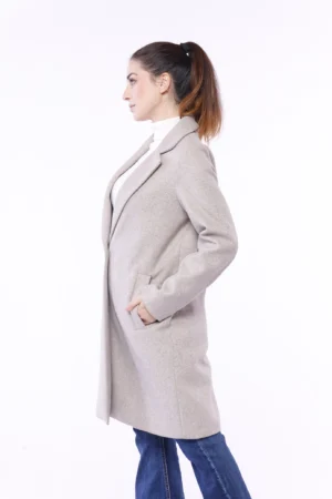 CAPPOTTO lungo con collo reverse e tasche verticali