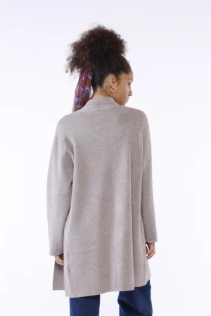 CARDIGAN lungo aperto sul davanti con tasche laterali