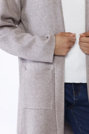 CARDIGAN lungo aperto sul davanti con tasche laterali
