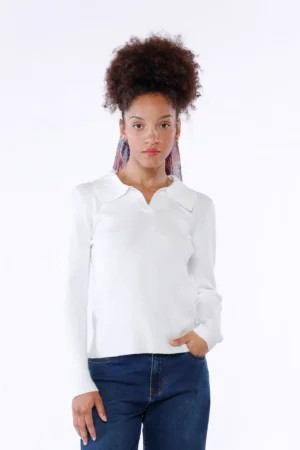 MAGLIA polo casual monocolore a manica lunga