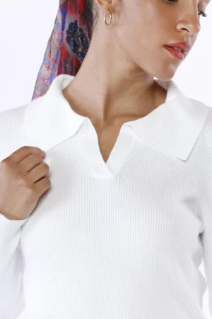 MAGLIA polo casual monocolore a manica lunga