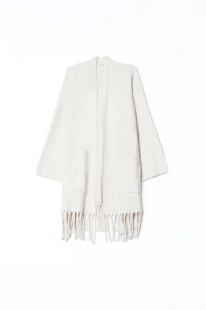 CARDIGAN lungo con frange aperto sul davanti