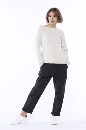 MAGLIA pullover con ricami in rilievo e orli a costine