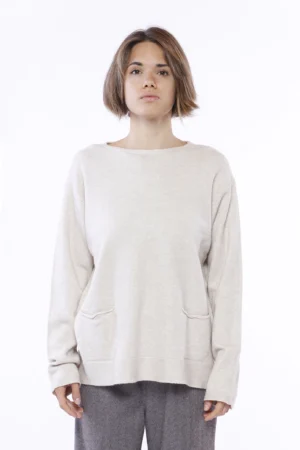 MAGLIA pullover con orli a costine orizzontali e graziosi taschini sul davanti