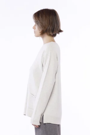 MAGLIA pullover con orli a costine orizzontali e graziosi taschini sul davanti