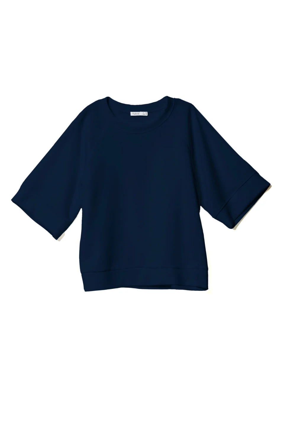 MAGLIA in morbida viscosa con manica a tre quarti e orli alti di tendenza