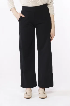 PANTALONE wide leg con elastico di chiusura e tasche laterali