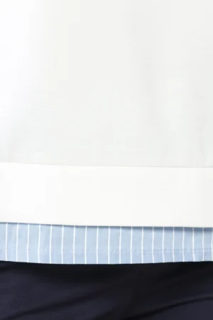 MAGLIA casual con inserto di camicia al fondo e scollo a giro ampio