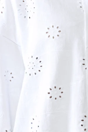 CAMICIA sangallo con bottoncini metallizzati e comoda tasca sul petto