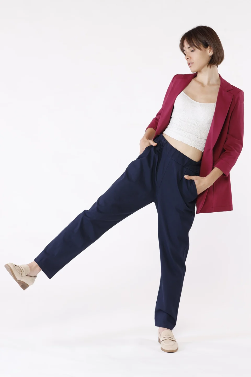 PANTALONE comodi in morbido cotone con chiusura a elastico e tasche laterali ONEWORLD HYBRID