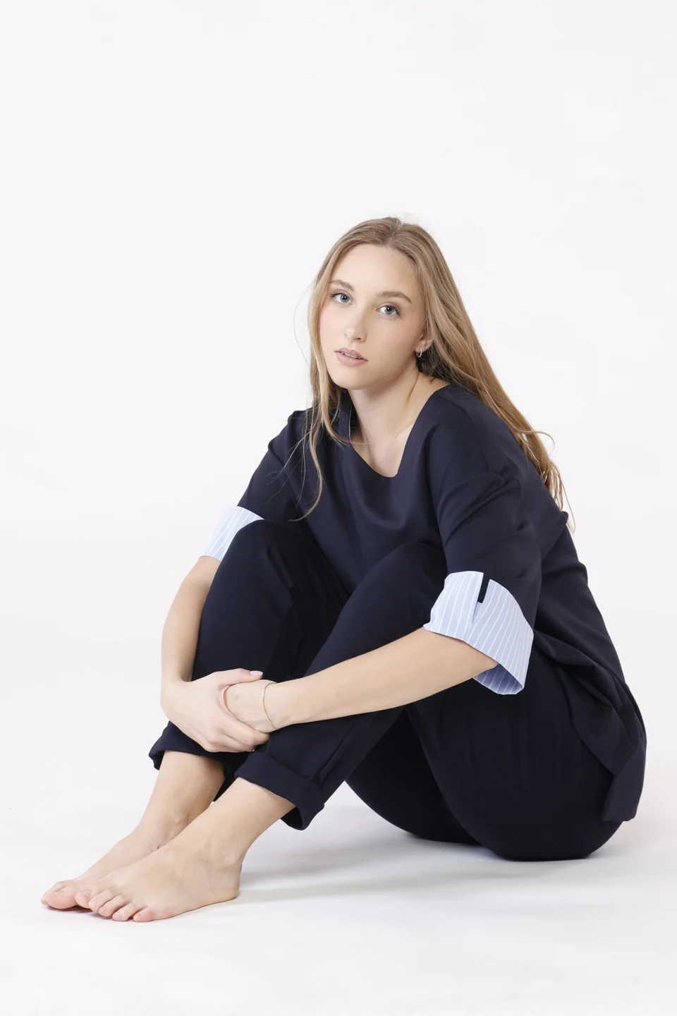 BLUSA casual con manica a tre quarti e interno a righe ONEWORLD HYBRID