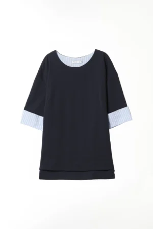 BLUSA casual con manica a tre quarti e interno a righe