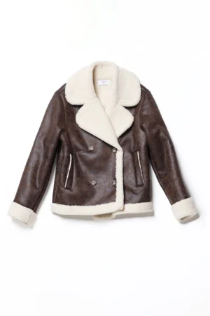 GIUBBOTTO doppiopetto tipo montone con interno in teddy