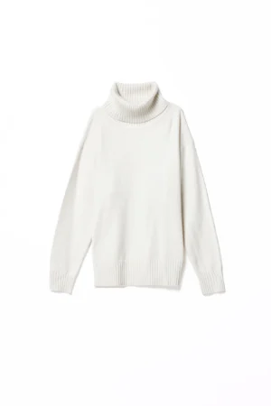 MAGLIA pullover a collo alto e orli a costine