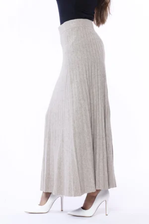 GONNA plissettata lunga con elastico in vita