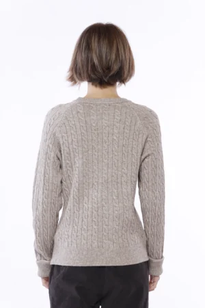 MAGLIA casual con trecce ricamate e scollo a giro