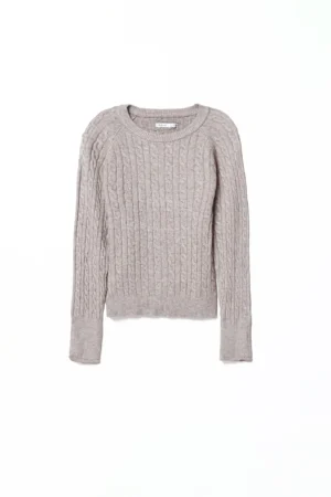 MAGLIA casual con trecce ricamate e scollo a giro