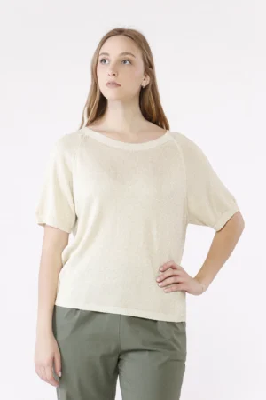 MAGLIA sere d’estate con scollo a barchetta e manica corta