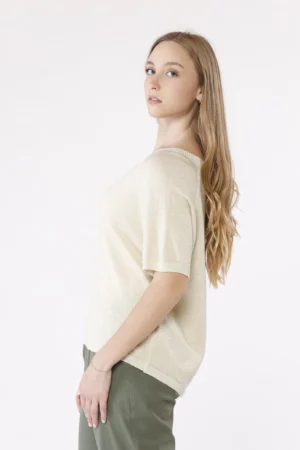 MAGLIA sere d’estate con scollo a barchetta e manica corta