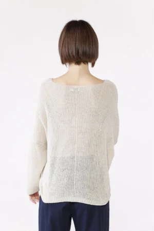 MAGLIA casual con scollo a barca e orli a costine