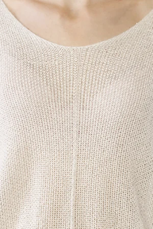 MAGLIA casual con scollo a barca e orli a costine