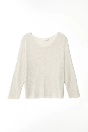 MAGLIA casual con scollo a barca e orli a costine