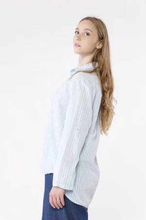 CAMICIA business woman a righe con colletto alla francese