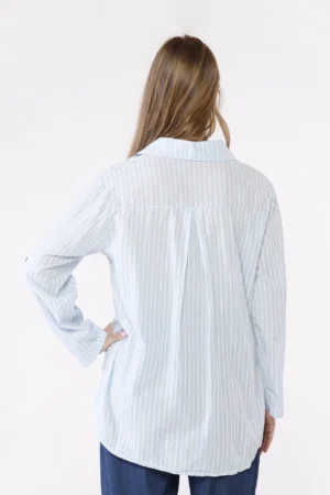 CAMICIA business woman a righe con colletto alla francese