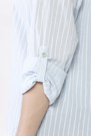 CAMICIA business woman a righe con colletto alla francese