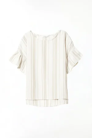 BLUSA ampia con maniche a sbuffo e scollo a barchetta