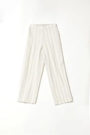 PANTALONE comodo wide leg rigato con tasche laterali