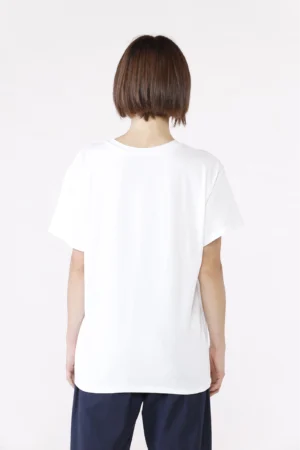 T-SHIRT casual a girocollo con albero della vita ricamato in rilievo