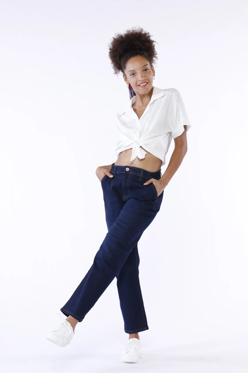 PANTALONE Jeans con spacchetti laterali sul fondo e chiusura a bottone ONEWORLD HYBRID