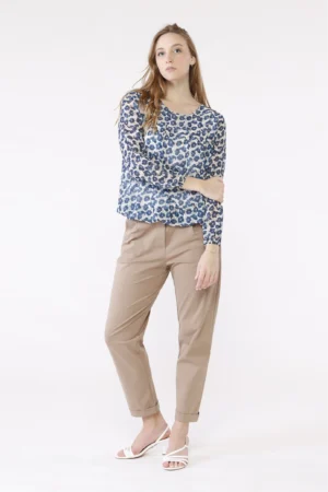 BLUSA fantasia di fiori a sbuffo con elastici agli orli ONEWORLD HYBRID